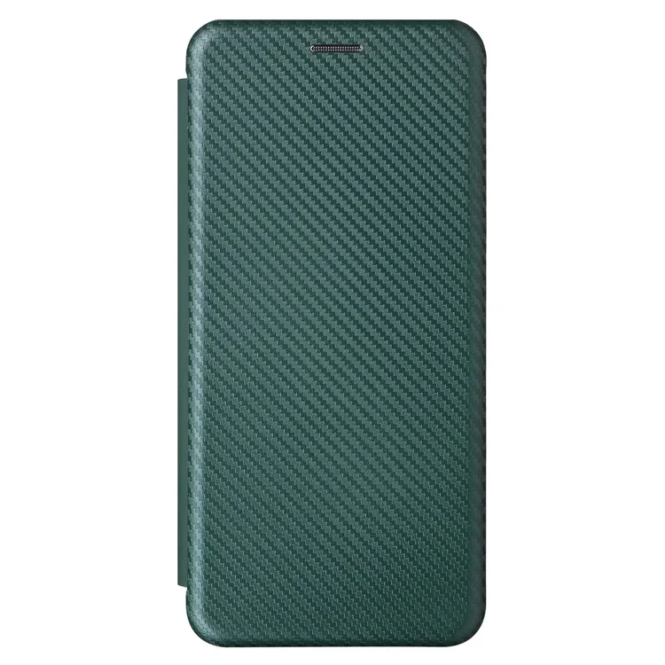 Funda para vivo Y19s 4G de fibra de carbono con textura a prueba de caídas y de cuero PU - Verde