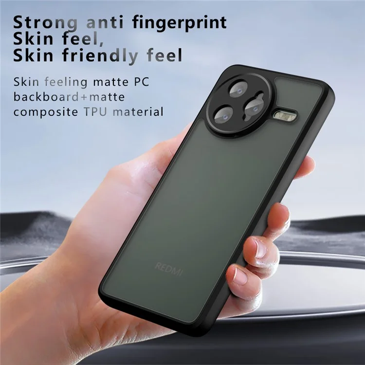 Custodia per Xiaomi Redmi K80 Pro 5G a prova di caduta, cover posteriore opaca in TPU + PC.