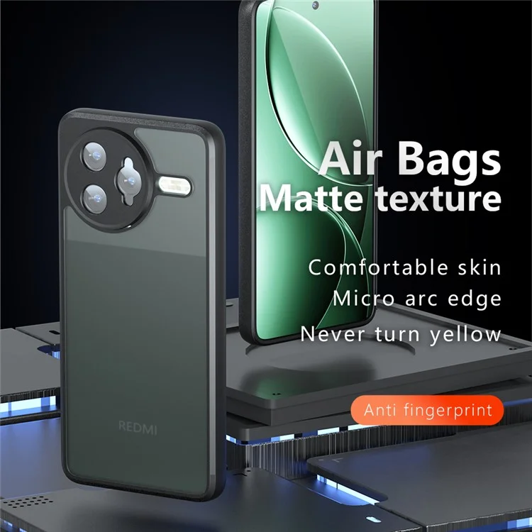 Custodia per Xiaomi Redmi K80 Pro 5G a prova di caduta, cover posteriore opaca in TPU + PC.