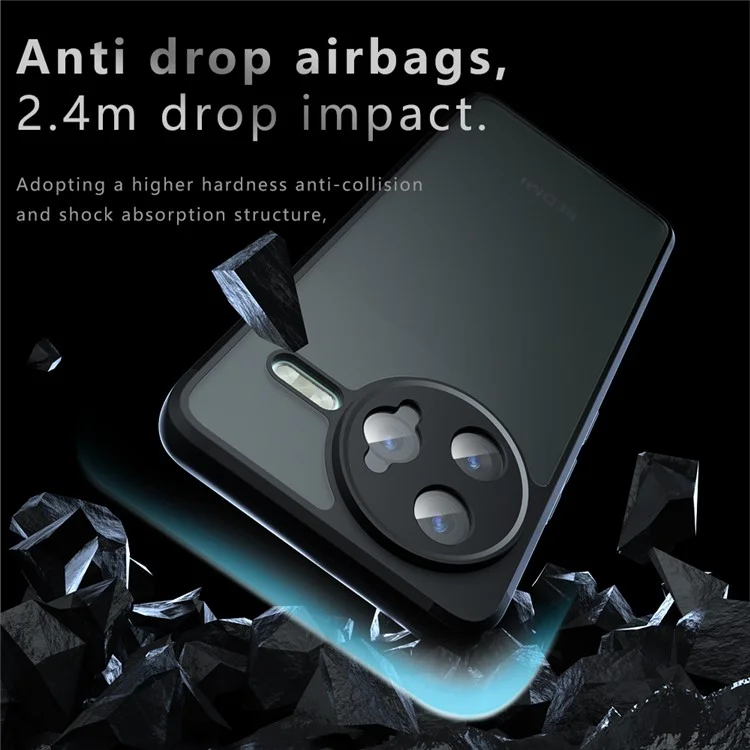 Custodia per Xiaomi Redmi K80 Pro 5G a prova di caduta, cover posteriore opaca in TPU + PC.