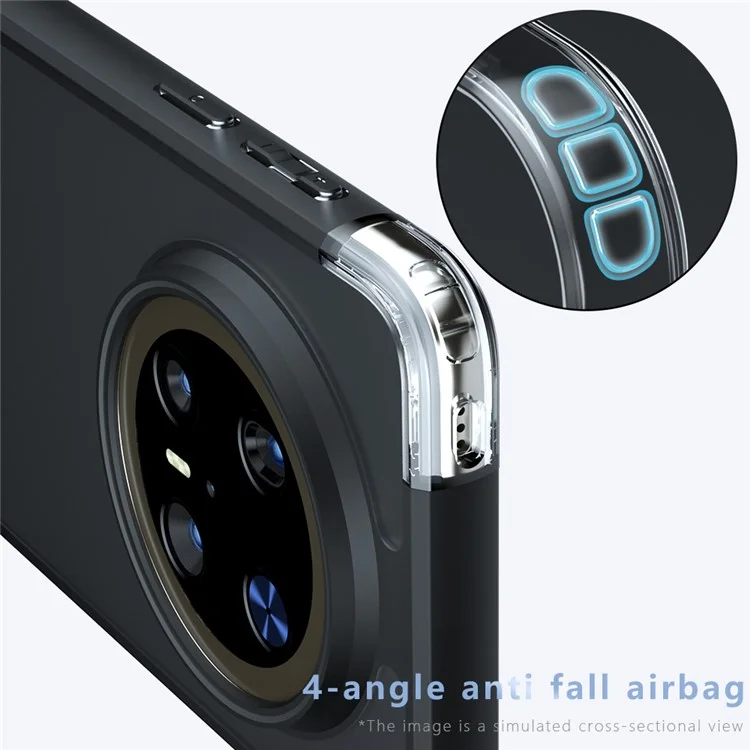 Custodia per Huawei Mate 70 Pro a prova di caduta, cover posteriore opaca in TPU + PC