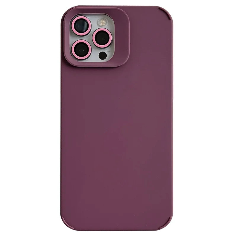 Bulk Purchasing For iPhone 15 Pro Max Case Solid Silicone Matte Phone Cover with Camera Lens Protector - Plum