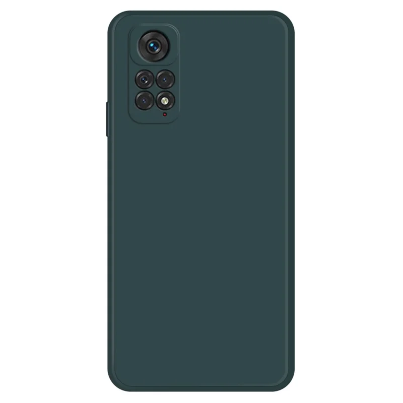 TPU Case for Xiaomi Redmi Note 11 4G (Qualcomm) / Note 11S 4G, Microfiber Lining Rubberized Straight Edge Phone Back Cover - Blackish Green