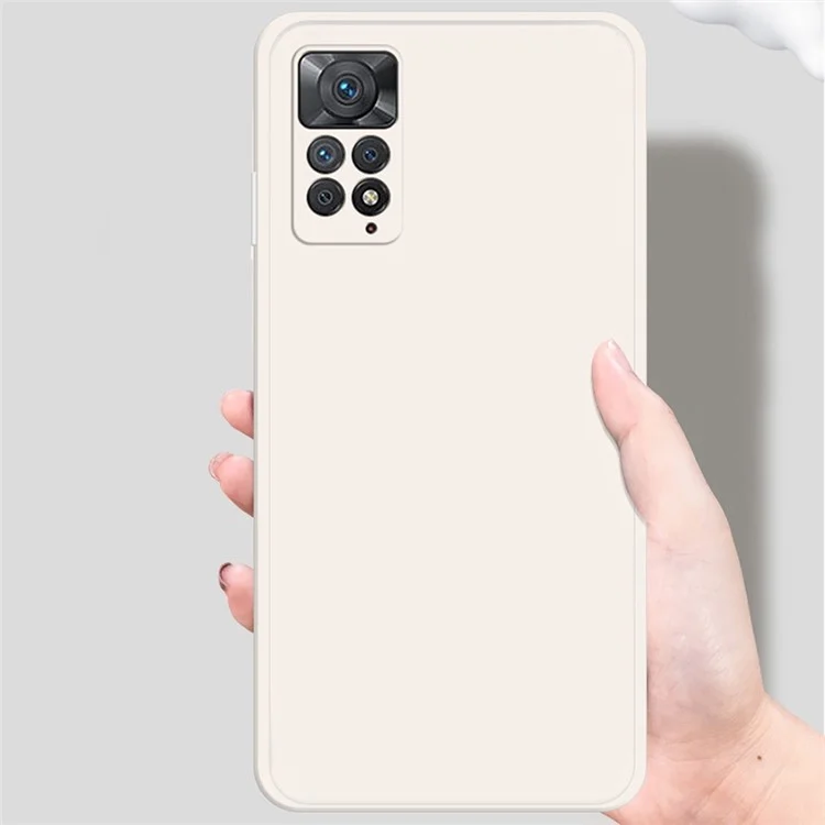 Mobile Phone Case for Xiaomi Redmi Note 11 Pro 4G (MediaTek) / Note 11 Pro 5G (Qualcomm), Microfiber Lining Soft TPU Rubberized Straight Edge Phone Back Cover - Beige