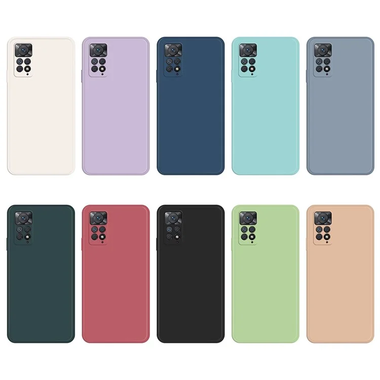 Mobile Phone Case for Xiaomi Redmi Note 11 Pro 4G (MediaTek) / Note 11 Pro 5G (Qualcomm), Microfiber Lining Soft TPU Rubberized Straight Edge Phone Back Cover - Beige
