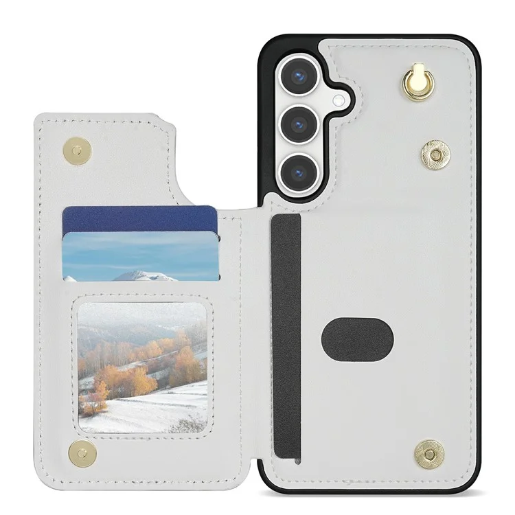 Für Samsung Galaxy A16 5G / 4G Hülle mit Handschlaufe, Kartenschlitzen, Rhombus-Leder + TPU-Handyhülle - Weiß