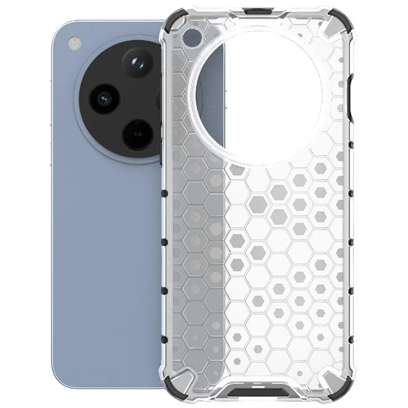 Funda para Oppo Find X8 5G, de PC+TPU, con forma de panal - Gris