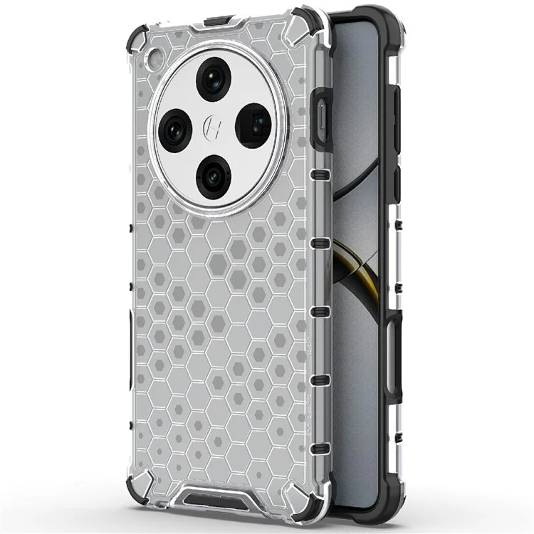 Capa para Oppo Find X8 Pro 5G PC+TPU Forma de favo de mel - Cinza