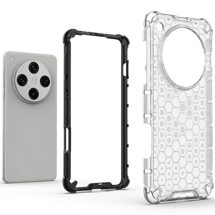 Capa para Oppo Find X8 Pro 5G PC+TPU Forma de favo de mel - Cinza