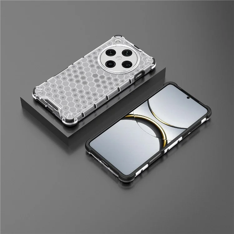 Capa para Oppo Find X8 Pro 5G PC+TPU Forma de favo de mel - Cinza