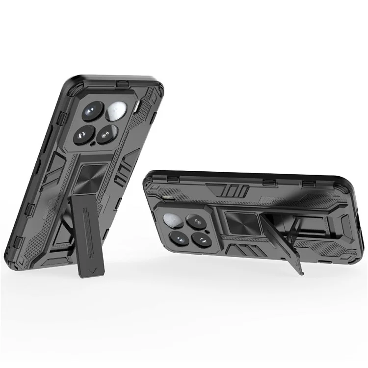 Funda para Xiaomi 15 de PC + TPU a prueba de golpes con soporte - Negro
