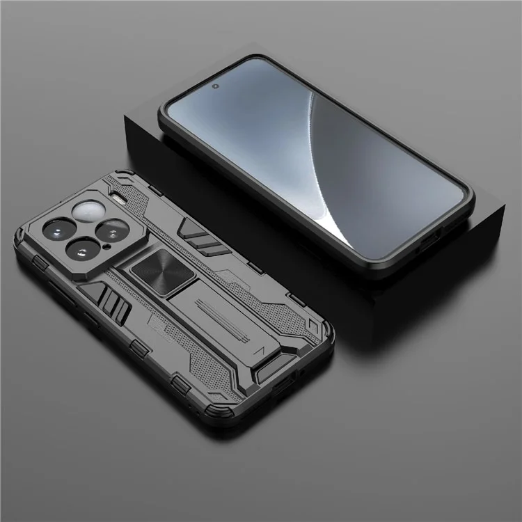 Funda para Xiaomi 15 de PC + TPU a prueba de golpes con soporte - Negro