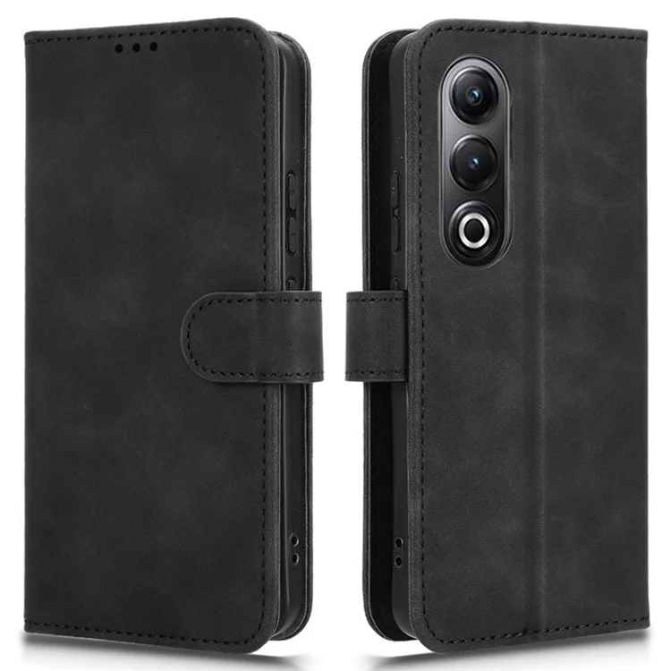 Für itel S25 4G Lederhülle mit Skin-Feel-Oberfläche, stoßfest, Wallet-Flip-Handyhülle - Schwarz