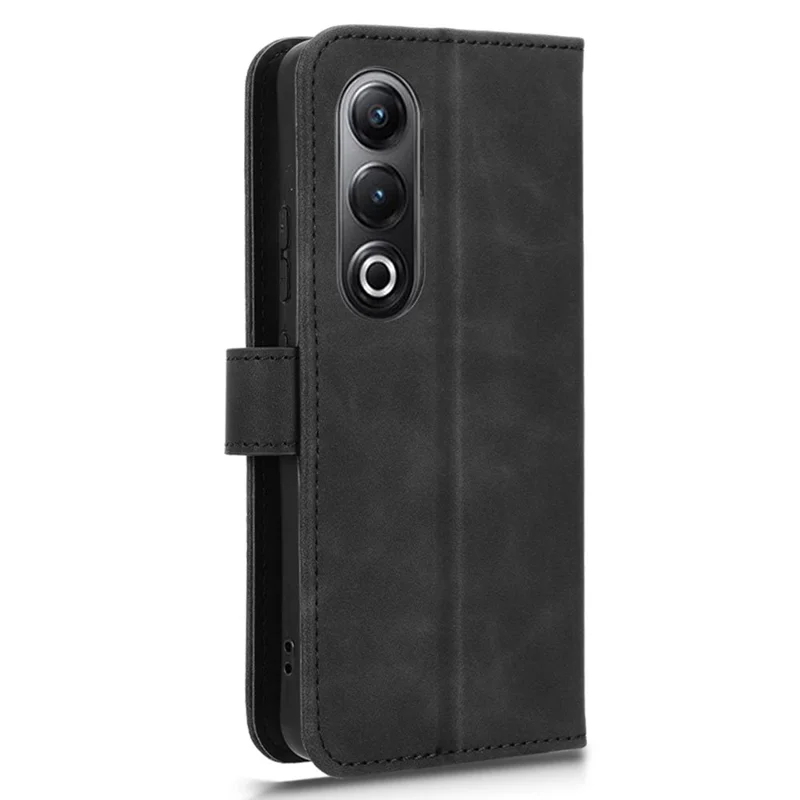 Für itel S25 4G Lederhülle mit Skin-Feel-Oberfläche, stoßfest, Wallet-Flip-Handyhülle - Schwarz