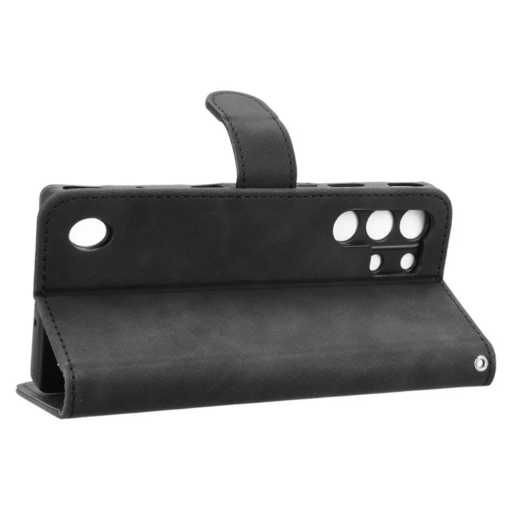 Funda de piel para ZTE nubia Red Magic 10 Pro 5G, con efecto piel, anticaída y con tapa tipo cartera - Negro