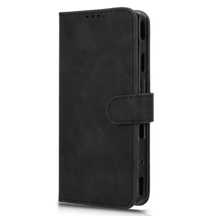 Funda de piel para ZTE nubia Red Magic 10 Pro 5G, con efecto piel, anticaída y con tapa tipo cartera - Negro