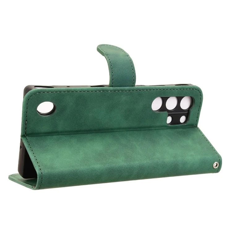 For ZTE nubia Red Magic 10 Pro 5G Leather Case Skin-Feel Anti-Drop Wallet Flip Phone Cover - Green