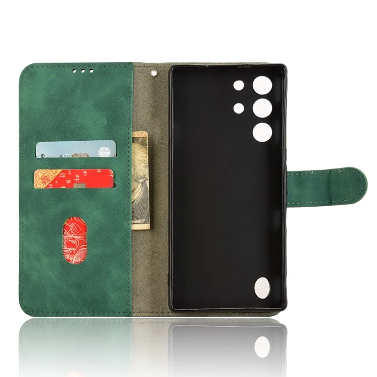 For ZTE nubia Red Magic 10 Pro 5G Leather Case Skin-Feel Anti-Drop Wallet Flip Phone Cover - Green