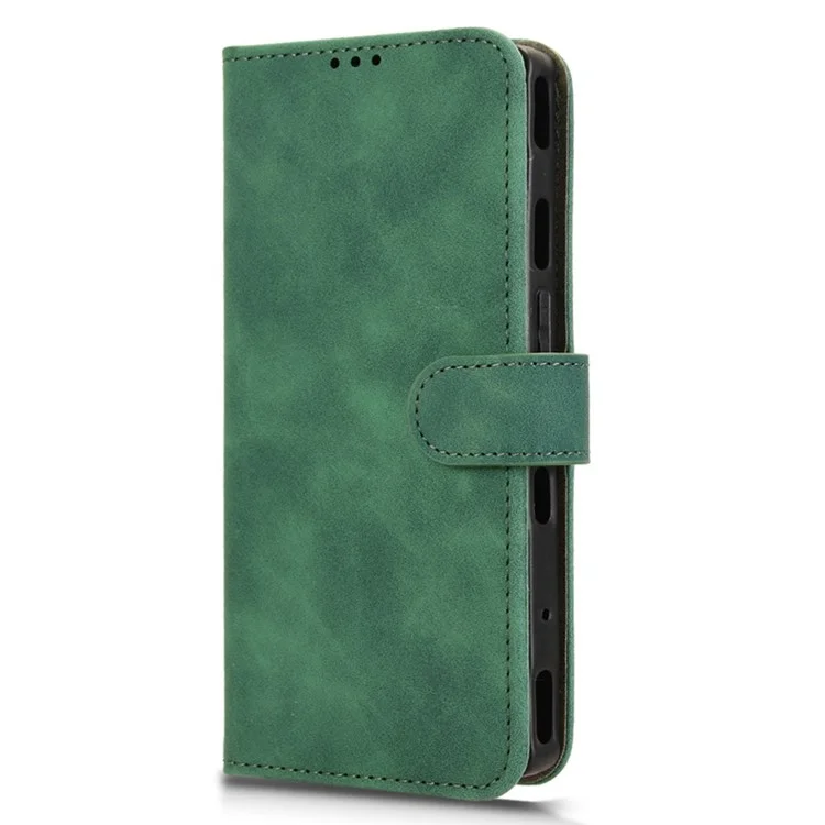 For ZTE nubia Red Magic 10 Pro 5G Leather Case Skin-Feel Anti-Drop Wallet Flip Phone Cover - Green