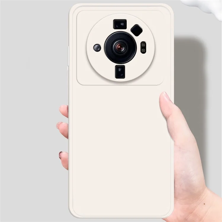 Чехол из TPU для Xiaomi 12S Ultra 5G, чехол с амортизацией, микрофибровая подкладка, резиновый прямой край чехла для телефона - бежевый