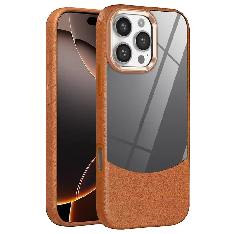 Custodia per iPhone 16 Pro Max in TPU + acrilico a prova di caduta - Marrone