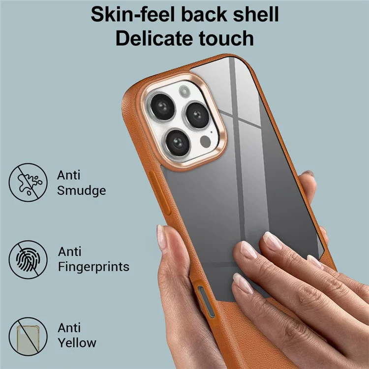Custodia per iPhone 16 Pro Max in TPU + acrilico a prova di caduta - Marrone