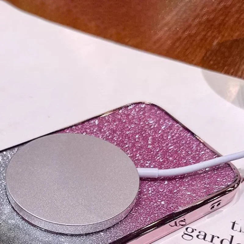 For Samsung Galaxy A35 5G Magnetic Case Electroplated Gradient Glitter TPU Phone Cover - Black