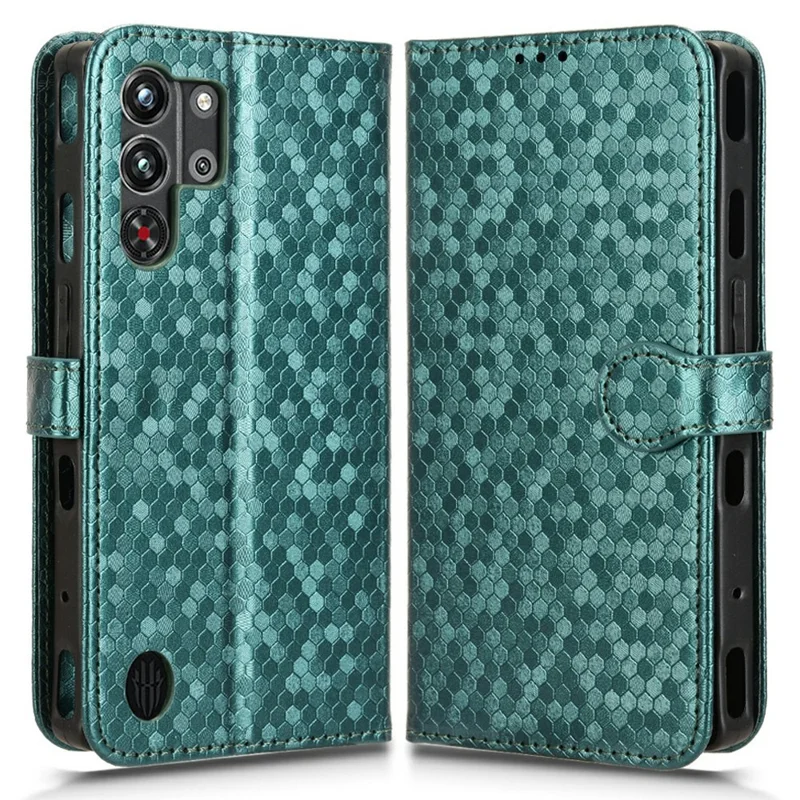 For ZTE nubia Red Magic 10 Pro+ 5G  /  10 Pro 5G Wallet Case Dot Pattern Imprint PU Leather Phone Cover - Green