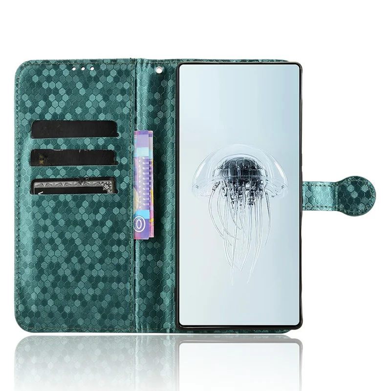 For ZTE nubia Red Magic 10 Pro+ 5G  /  10 Pro 5G Wallet Case Dot Pattern Imprint PU Leather Phone Cover - Green