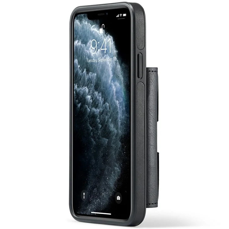 DG.MING M6 Series Magnetische Geldbörse Hülle für iPhone 11 Pro Max aus PU+PC+TPU - Schwarz