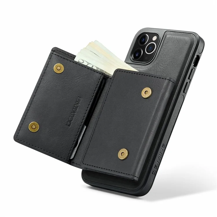 DG.MING M6 Series Magnetische Geldbörse Hülle für iPhone 11 Pro Max aus PU+PC+TPU - Schwarz