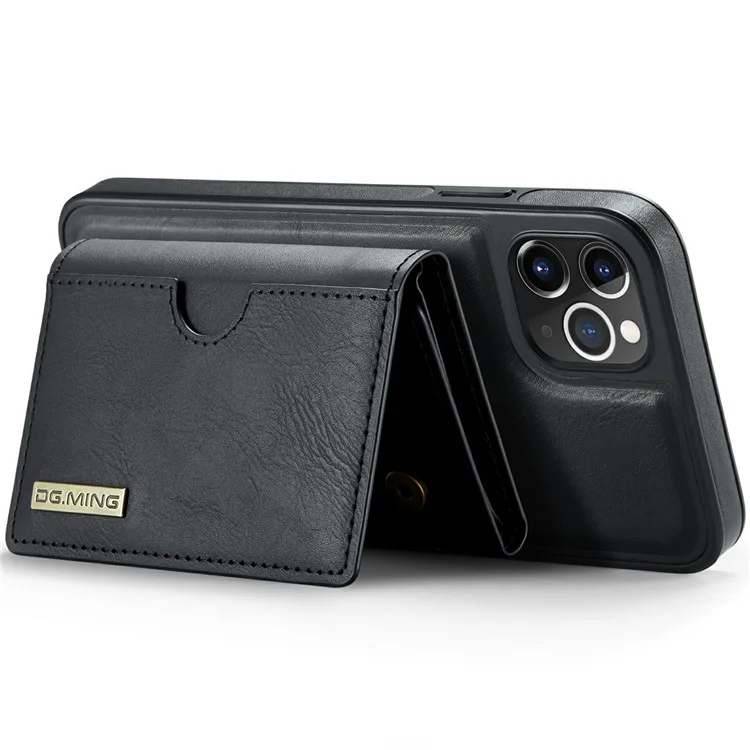 DG.MING M6 Series Magnetische Geldbörse Hülle für iPhone 11 Pro Max aus PU+PC+TPU - Schwarz