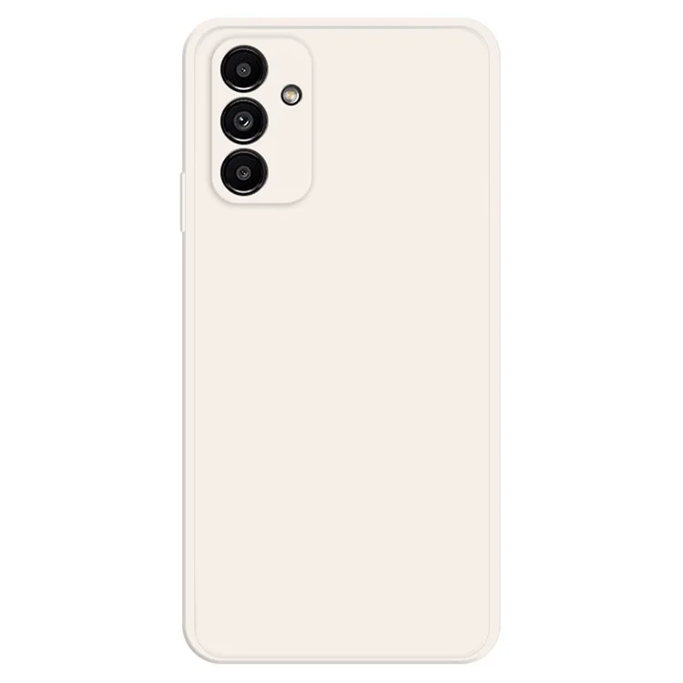 Pour Samsung Galaxy A13 5G Straight Edge Rubberized Soft TPU Phone Back Case Microfiber Lining Drop-proof Cover - Beige