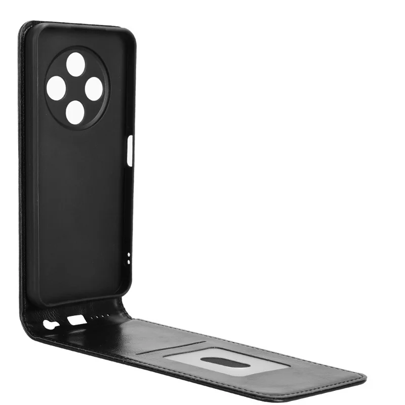 Custodia per TECNO Spark 30C 4G con slot per schede, magnetica, a rotazione verticale, in pelle - Nero