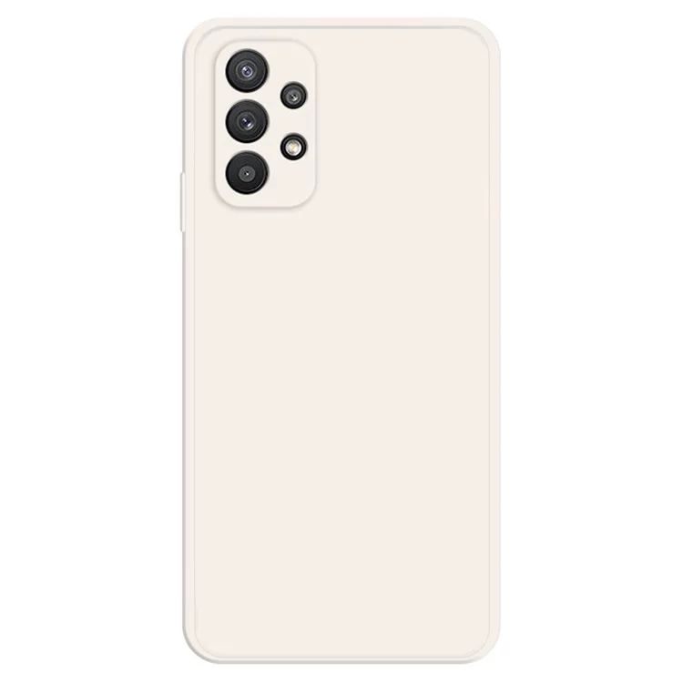 Para Samsung Galaxy A32 5G / M32 5G Straight Edge Capa Flexível de TPU Revestida de Borracha com Forro de Microfibra Anti-Arranhões Capa Protetora de Telefone - Bege