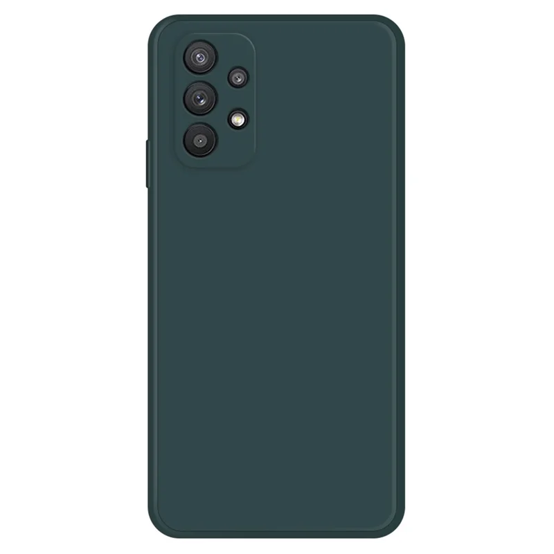 For Samsung Galaxy A32 5G / M32 5G Straight Edge Rubberized Flexible TPU Case Microfiber Lining Anti-Scratch Phone Protective Cover - Blackish Green