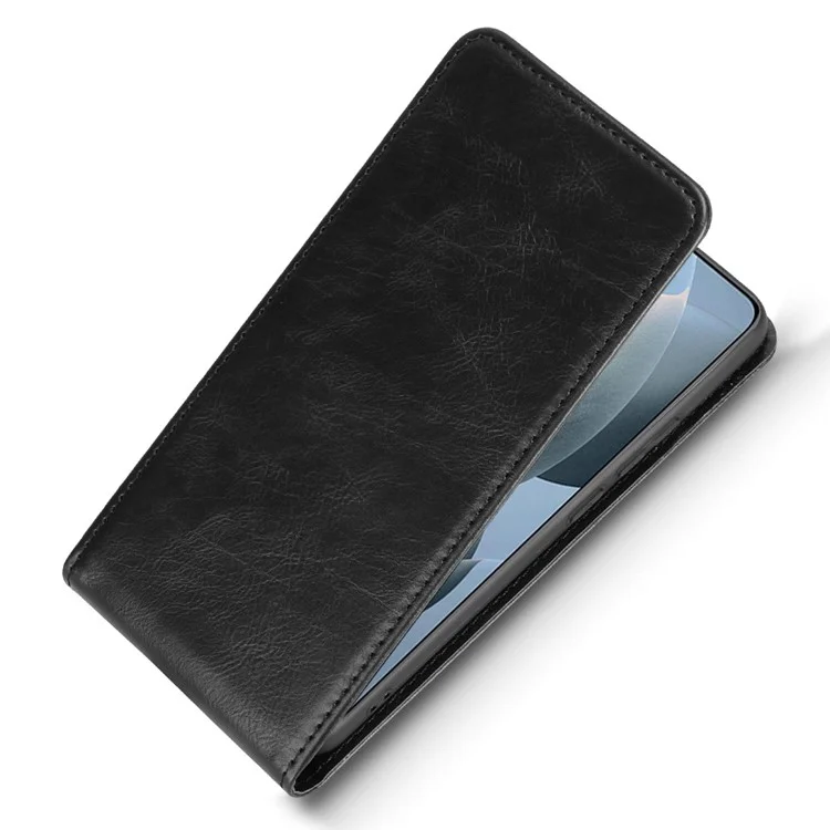Funda para Xiaomi Poco X6 Pro 5G / Redmi K70E 5G con ranura para tarjeta, tapa magnética vertical de piel - Negro