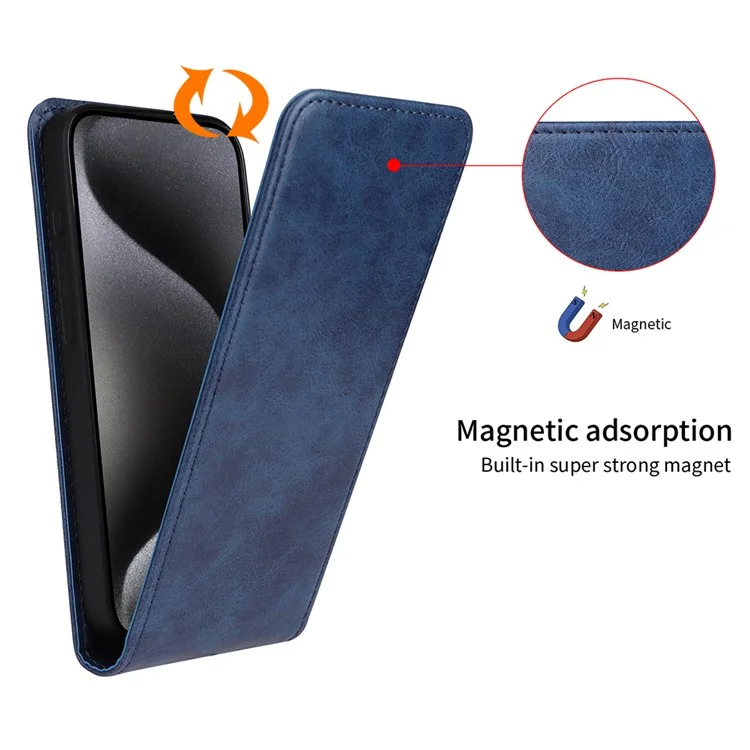 Funda para Xiaomi Poco X6 Pro 5G / Redmi K70E 5G con ranura para tarjeta, tapa magnética vertical de piel - Negro