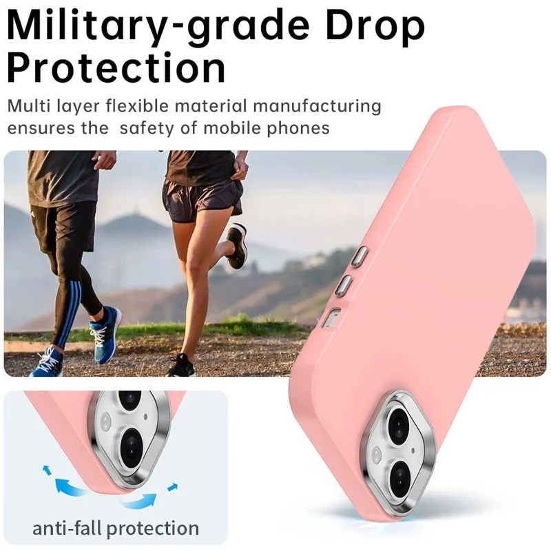 For iPhone 15 Case Soft TPU Anti Drop Protection Phone Cover - Pink
