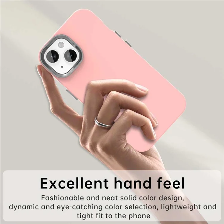 For iPhone 15 Plus / 14 Plus Case TPU + TPE Anti Drop Protection Phone Cover - Pink