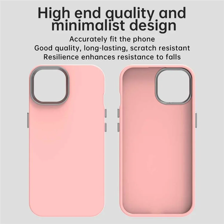 For iPhone 15 Plus / 14 Plus Case TPU + TPE Anti Drop Protection Phone Cover - Pink