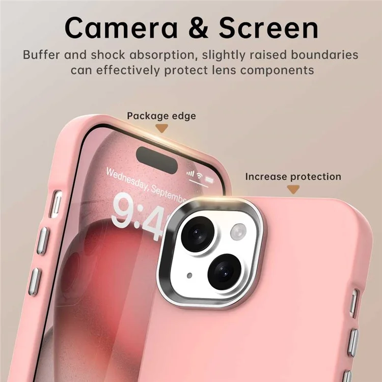 For iPhone 15 Plus / 14 Plus Case TPU + TPE Anti Drop Protection Phone Cover - Pink