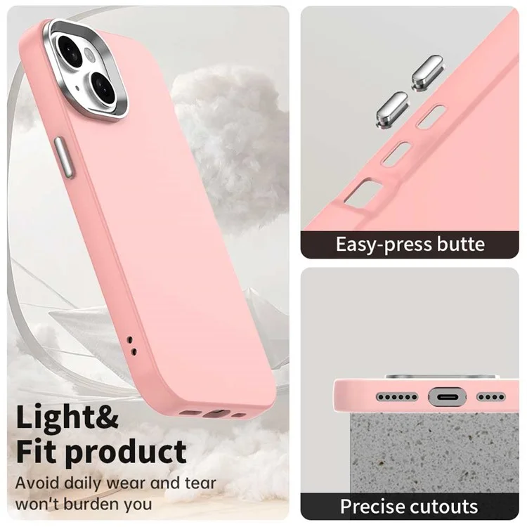For iPhone 15 Plus / 14 Plus Case TPU + TPE Anti Drop Protection Phone Cover - Pink