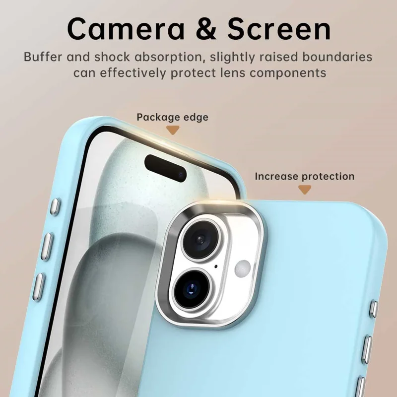 For iPhone 16 Case TPU + TPE Anti Drop Protection Phone Cover - Blue