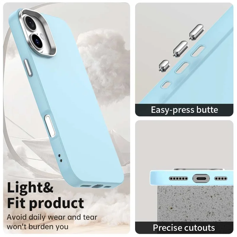 For iPhone 16 Case TPU + TPE Anti Drop Protection Phone Cover - Blue