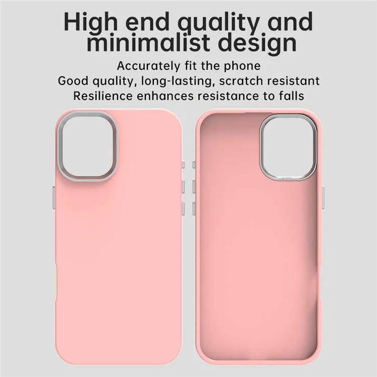 For iPhone 16 Plus Case TPU + TPE Anti Drop Protection Phone Cover - Pink