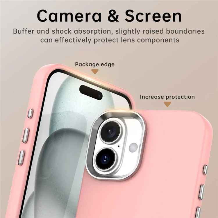 For iPhone 16 Plus Case TPU + TPE Anti Drop Protection Phone Cover - Pink