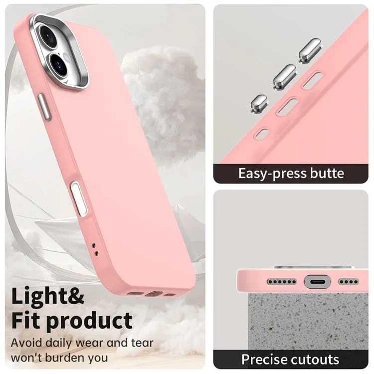For iPhone 16 Plus Case TPU + TPE Anti Drop Protection Phone Cover - Pink