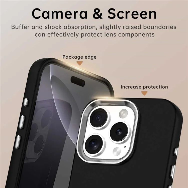 Funda para iPhone 16 Pro Max de TPU + TPE con protección anti caídas - Negro
