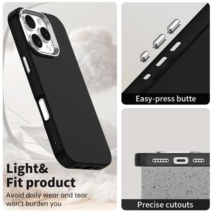 Funda para iPhone 16 Pro Max de TPU + TPE con protección anti caídas - Negro